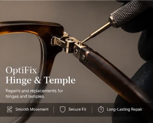 Professional hinge repair for a broken eyeglass frame